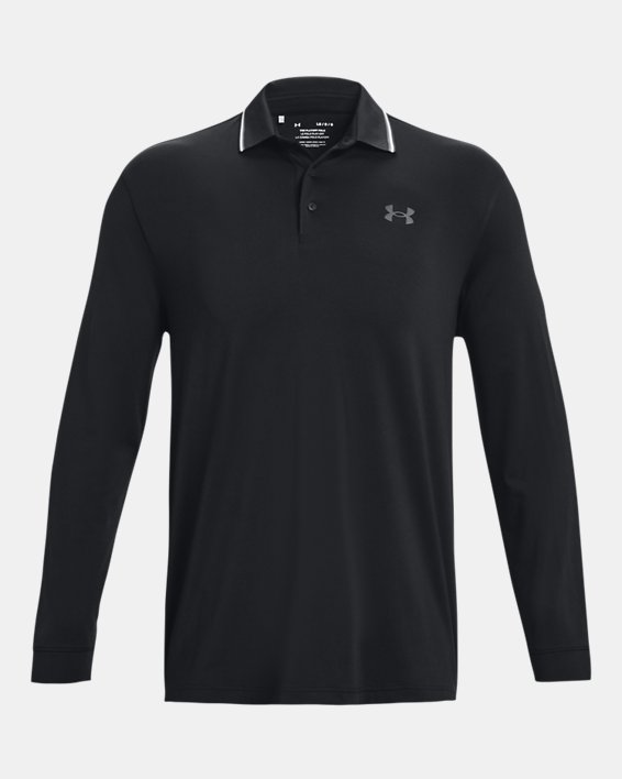 Men's UA Playoff 3.0 Long Sleeve Polo in Black image number 4